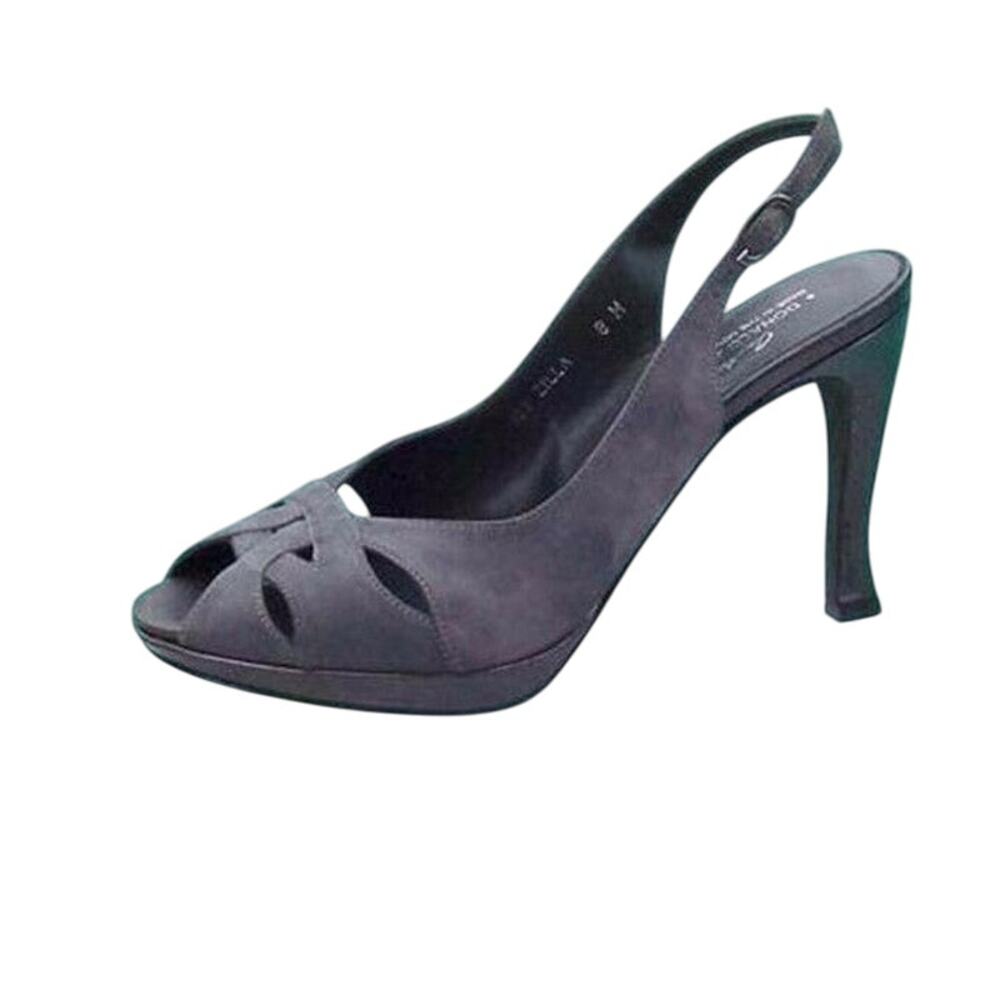 Donald Pliner Gray Suede Leather Peep Toe Platform Pumps Shoe $385 NIB Peep Toe